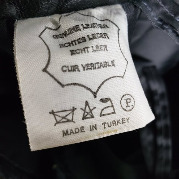 Vintage 100% Leather Pants Black High Rise Straight Leg Trousers size 38 US S/XS - Picture 3 of 11